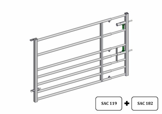 Materiels - Cage de contention - PACK DE 14 PORTES 7 LISSES PETIT BETAIL L.2/3M EMBOITEE