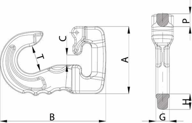 Pièces agricoles - Outils atelier - Crochet pour Elingue sans fin