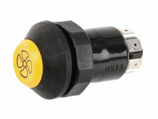 Pièces agricoles - Electricité - Interrupteur à poussoir, ventilation, rond, jaune