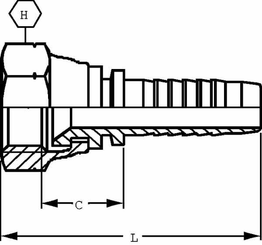 Pièces agricoles - Hydraulique - Raccord à sertir DN08-3/4 JIC