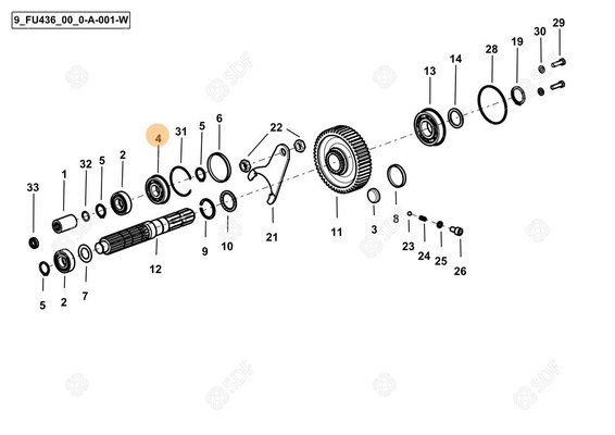 Pièces agricoles - Roulements - BEARING 25x62x17 Deutz-Fahr origine