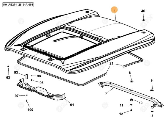 Pièces agricoles - Cabine et structure - TOIT