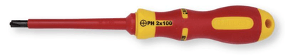 Tournevis isolé 1000 volts double empreinte fente - PH 2 (par 1)