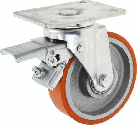 Pièces agricoles - Outils atelier - Roue pivotante, roue en polyuréthane : Ø150x40mm, Fixation de plaque: 140x110mm Load: 400kg, Ro-Carr