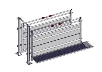 Materiels - Cage de contention - RALLONGE DE COULOIR FIXE SUR PLATINE 3M