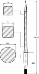 Pièces agricoles - Fenaison & élevage - Dent de chargeur front. 820mm