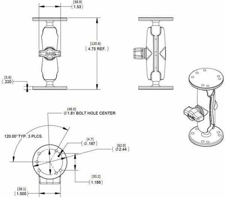 Pièces agricoles - Pièce Pulvérisateur - Kit de montage 2x rond