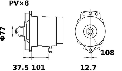 Pièces agricoles - Eclairage - Alternateur 14V 270A AAT3331 Mahle