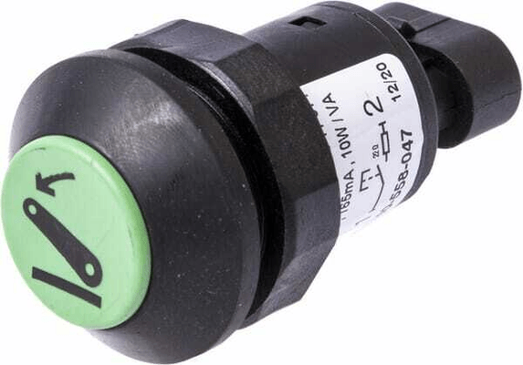 Pièces agricoles - Electricité - Interrupteur poussoir, abaissement du relevage, rond, vert
