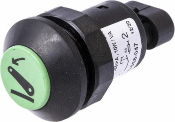 Pièces agricoles - Electricité - Interrupteur poussoir, abaissement du relevage, rond, vert