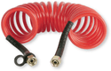 Flexible spiralé rouge pneumatique polyamide filetage femelle 18x150 longueur 4m étirement max 6,3m 20 spires de diamètre 110mm