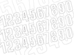 Kit numéros de course BLACKBIRD 0 à 9 160x75mm blanc