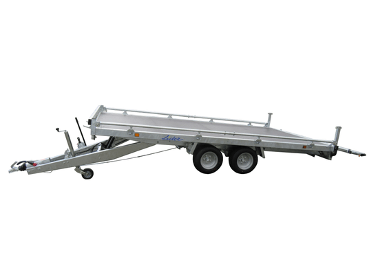 Materiels - Remorque voiture - PLATEAU ROUES DESSOUS 406x215 freiné 2 essieux PTAC : 2500 kg
