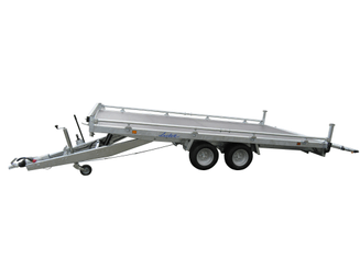Materiels - Remorque voiture - PLATEAU ROUES DESSOUS 406x215 freiné 2 essieux PTAC : 2500 kg