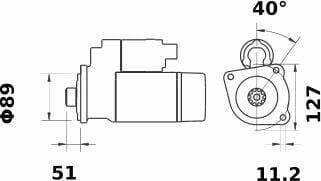 Pièces agricoles - Eclairage - Démarreur 12 V 3,2kW