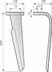 Pièces agricoles - Travail du sol - Dent de herse rotative G.p/Celli