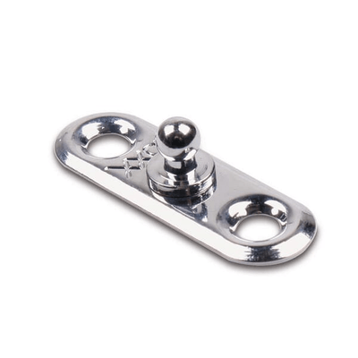 Pièces agricoles - Pièce divers - Partie inférieure Quick-Action-Fastener, pour fixation tissu/tissu, à visser (2 trous), laiton chromé (finition brillante)