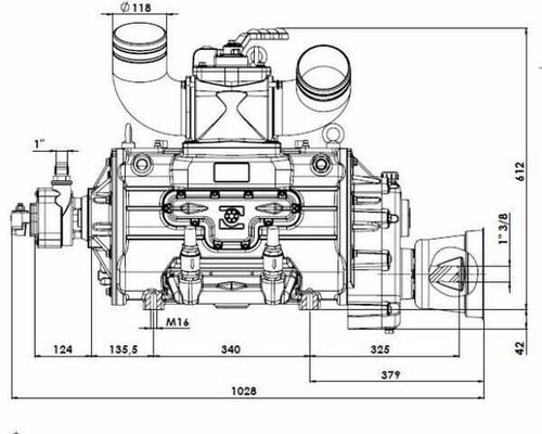 Pièces agricoles - Fertilisation & Lisier - Entraînement hydraulique de pompe à vide 18620 l/min avec lubrification automatique et Ballast B.P.