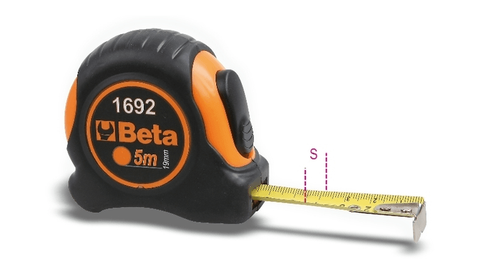 Pièces Quad & Motos - Outillage - Mètre à ruban BETA 3m boîtier ABS antichoc bi-matières ruban acier classe de précision II