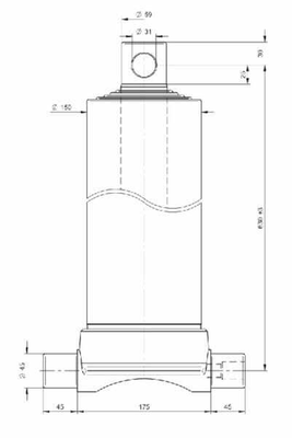 Pièces agricoles - Hydraulique - Vérin télescopique, 5 étages, course 2480 mm