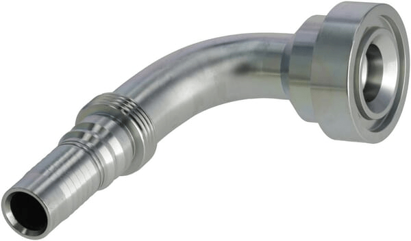 Pièces agricoles - Hydraulique - Raccord à sertir 4SH-DN20 bride Ø 47,6 mm 90°
