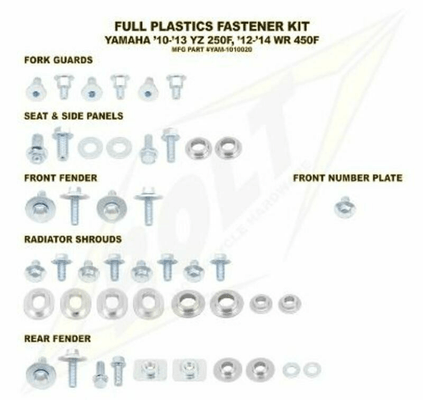 Pièces Quad & Motos - Equipement véhicule - Kit vis complet de plastiques Bolt Yamaha YZ250F/WR450F