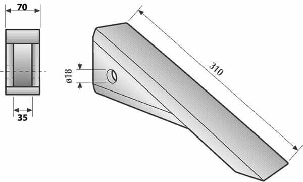 Pièces agricoles - Travail du sol - Pointe pour sous-soleuse utilisable pour Quivogne