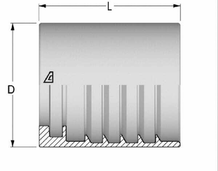 Pièces agricoles - Hydraulique - Jupe à sertir Ø23x27,5mm DN10 acier / zingué / blanc passivé Alfagomma