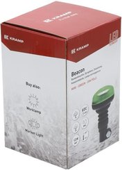 Pièces agricoles - Eclairage - Gyrophare LED, profil bas, 15 W, 12-24 V, verte, montage sur poteau flexible, Ø 86 mm x 138 mm