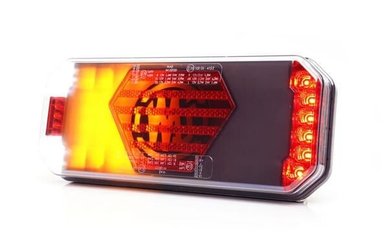 Pièces agricoles - Eclairage - Feu arrière multifonction LED, droit, rouge/orange/blanc, 12-24 V, 236 x 104 x 40,5 mm