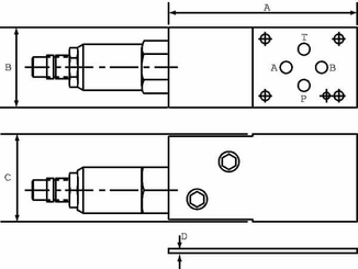 Pièces agricoles - Hydraulique - Valve PP10AAM0B NG06 3 voies