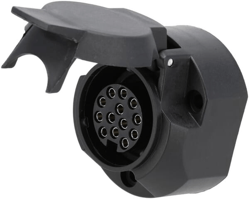 Pièces agricoles - Eclairage - Prise de remorque, 13 pôles, plastique, 12V, avec feu antibrouillard, bornes à vis