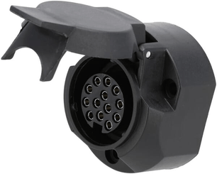 Pièces agricoles - Eclairage - Prise de remorque, 13 pôles, plastique, 12V, avec feu antibrouillard, bornes à vis