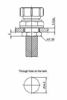 Pièces agricoles - Hydraulique - Bouchon de remplissage de réservoir TC50-GAL-90-PROC-70