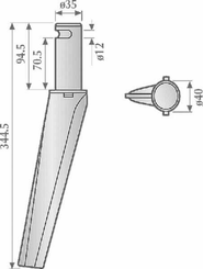 Pièces agricoles - Travail du sol - Dent de herse rotative