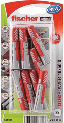 Pièces agricoles - Fasteners - Chevilles tous matériaux DuoPower 10x50 sans vis / Blister de 8