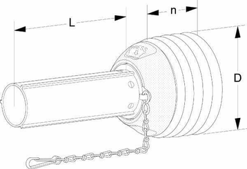 Pièces agricoles - Transmission - Protection de transmission moitié intérieure - standard PG30 Ø230 tube Ø98, L : 1000mm Walterscheid
