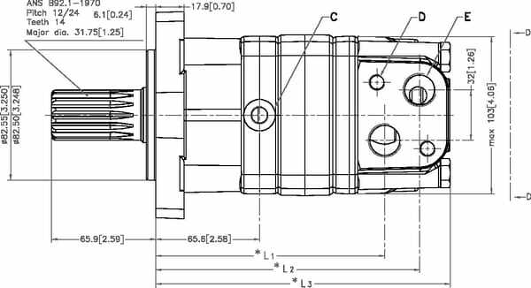 Pièces agricoles - Hydraulique - Moteur orbital cardan 1-1/4", Z14