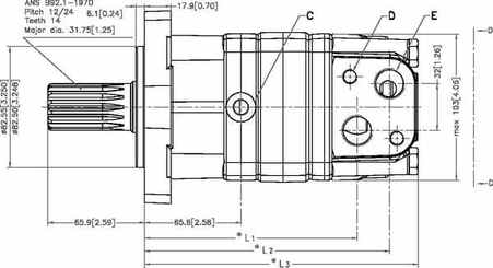 Pièces agricoles - Hydraulique - Moteur orbital cardan 1-1/4", Z14