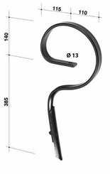 Pièces agricoles - Travail du sol - Dent à ressort 32x10x525mm droit avec pointe