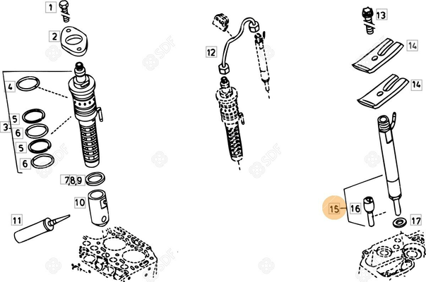 Pièces agricoles - Pieces moteur - INJECTEUR COMPLET Deutz-Fahr origine