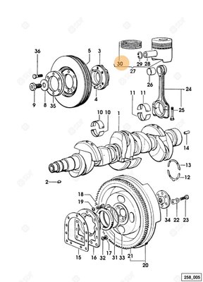 Pièces agricoles - Pieces moteur - jeu de segments + mm 0.50 Deutz-Fahr origine