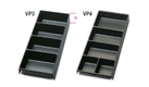 Bacs de rangement compartimentés BETA plastique pour servantes/coffres/chariots