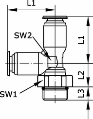 Pièces agricoles - Pièce pneumatique - Raccord enfichable T 6x1/4"