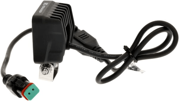 Pièces agricoles - Eclairage - Phare de travail LED, 12W, 1200lm, carrée, 12/24V, blanche, 53,7x75,5x32,3mm prise Deutsch, faisceau large, 8LED