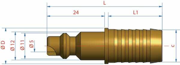 Pièces agricoles - Pièce pneumatique - Raccord rapide à sertir 13mm male