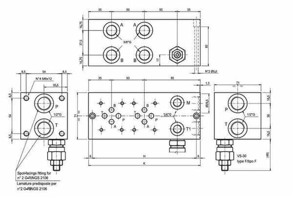 Pièces agricoles - Hydraulique - Plaque de base DBV 50-210 bar+forage