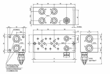 Pièces agricoles - Hydraulique - Plaque de base DBV 50-210 bar+forage