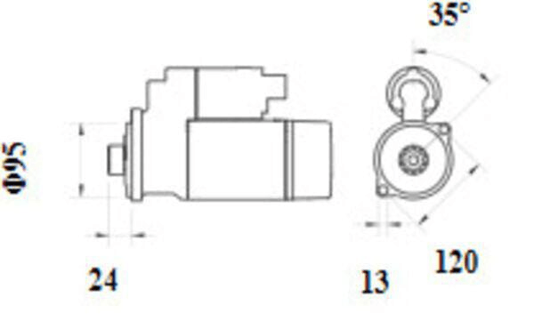 Pièces agricoles - Eclairage - Démarreur 12V, 3,0KW, 9 dents, CW, Mahle