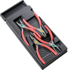 Outils - Outils divers - 4 pinces circlips, droit+coudé
